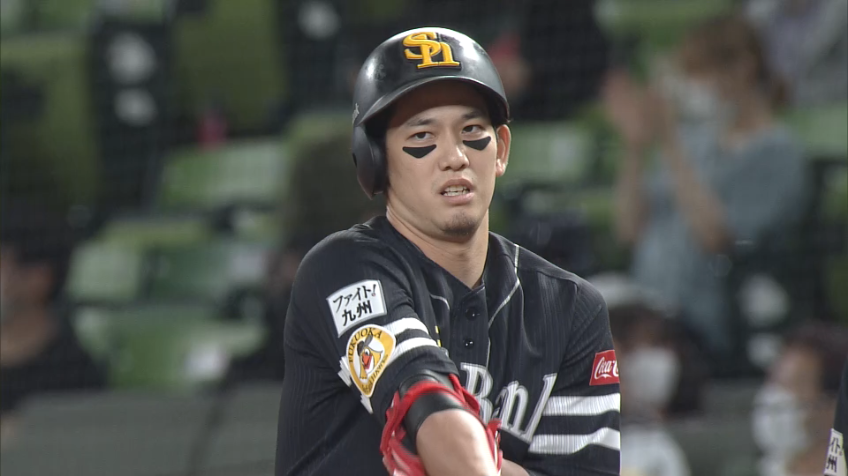 1回表・H栗原 レフトへの先制タイムリーを放つ!!