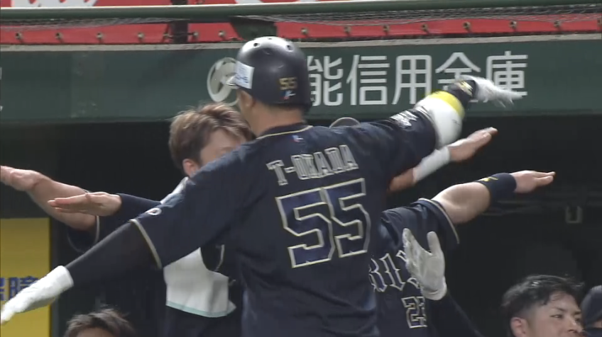 2回表・BT-岡田 初球を振り抜き先制のソロホームランを放つ!!