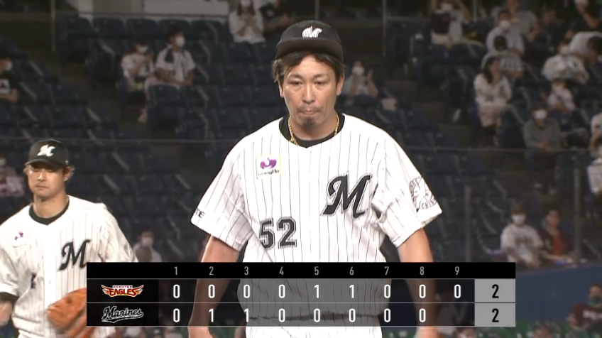 9回表・M益田 勢いのある直球で空振り三振を奪う!!