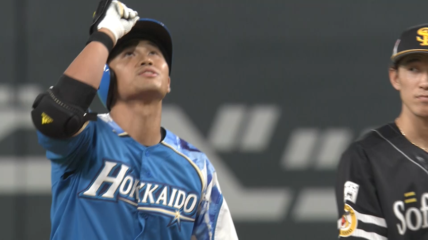 1回裏・F王 球に逆らわない見事なタイムリー2ベースヒット!!