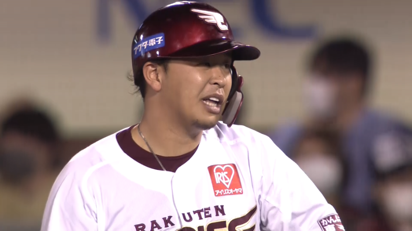 5回裏・E浅村 しぶとくライト前へ運ぶタイムリーヒット!!