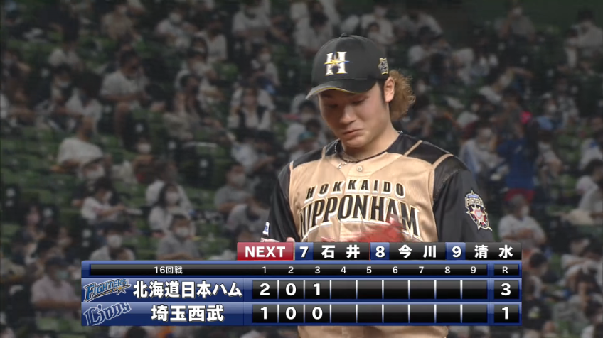 3回裏・F伊藤 ランナー1,2塁のピンチを招くも空振り三振で切り抜ける!!