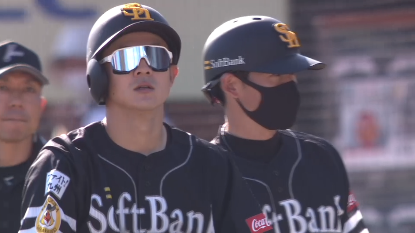 5回表・H牧原大 追加点となる逆方向へのタイムリーヒット!!