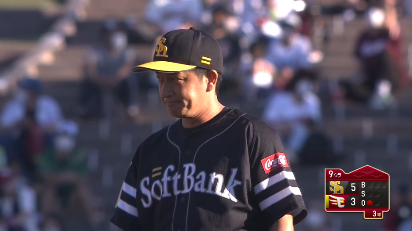 9回裏・H川島 一二塁間の打球を好捕するファインプレー!!