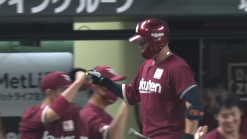 3回表・E浅村 レフトスタンドへ逆転の2ランホームランを放つ!!