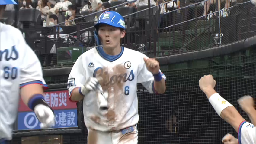 5回裏・L源田 ダブルスチールで勝ち越しに成功!!