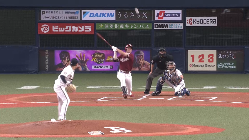 1回表・E島内 センターへ先制のタイムリーヒットを放つ!!