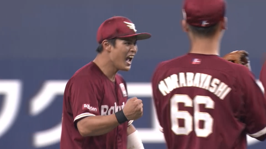 9回裏・E山﨑剛 ヒットを打たれたら同点の場面でファインプレー!! チームを勝利へ導いた!!
