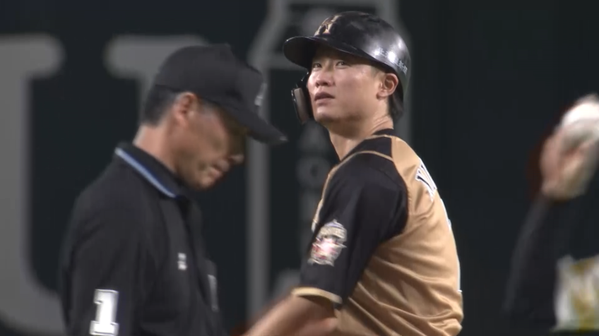 6回表・F西川 快足を飛ばし盗塁を決める!!