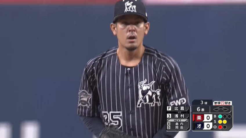6回表・B比嘉 これぞワンポイントリリーフ!! きっちり空振り三振に抑える!!