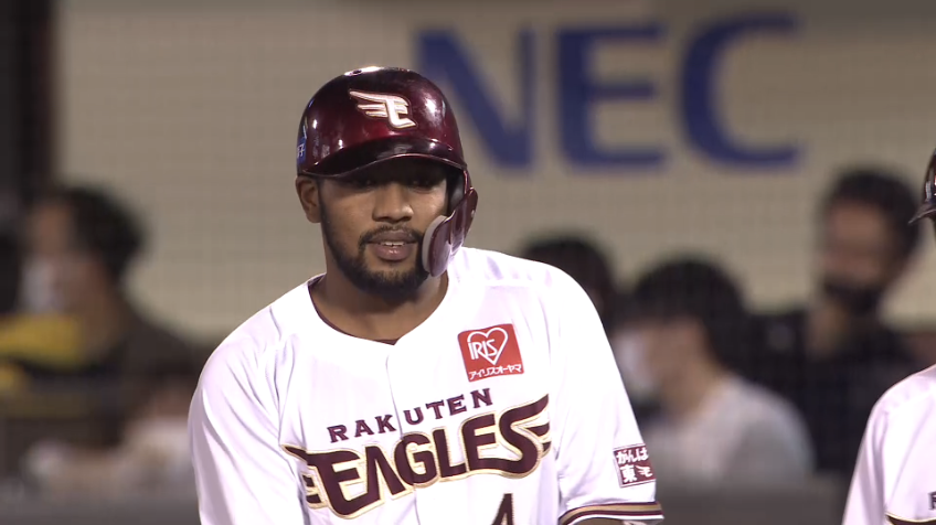2回裏・Eオコエ 本日のチーム初ヒットが先制となるレフトへのタイムリーヒット!!