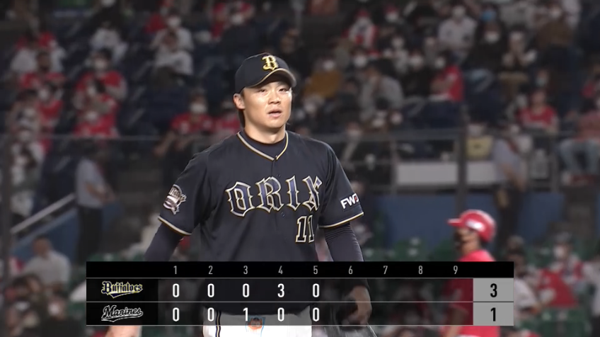 5回裏・B山崎福 小さくガッツポーズ!! 逆転のピンチを三振で切り抜けた!!