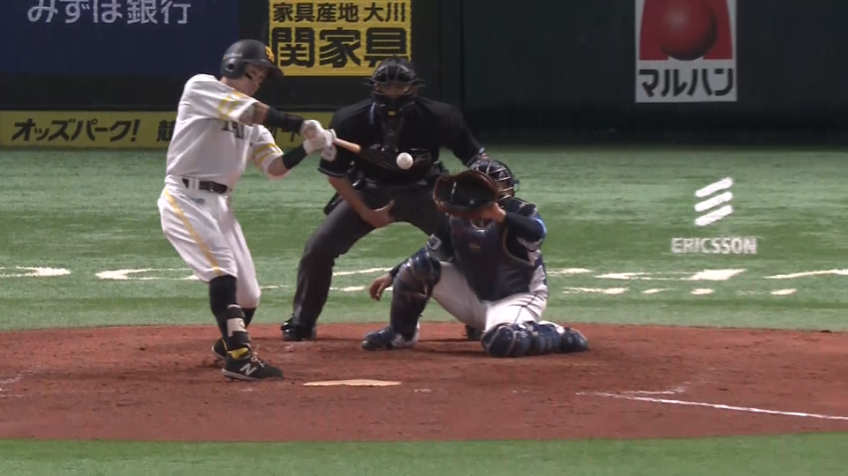 5回裏・H牧原大 スライダーを捉えて2点タイムリー2ベース!!