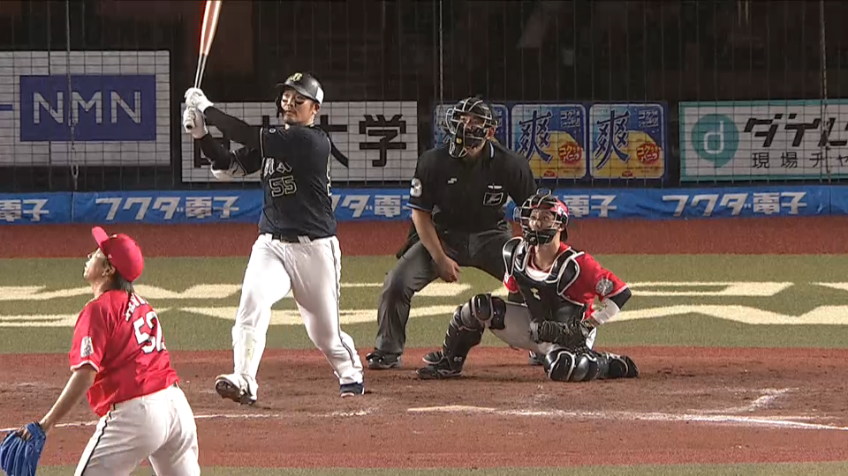 9回表・B T-岡田 2アウトからの逆転3ランホームランを放つ!!