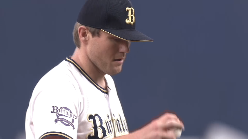 8回表・Bヒギンス 2者連続三振を奪う!!