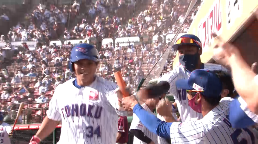 1回裏・E山崎剛 先頭打者弾!! 逆方向への一発で先制!!