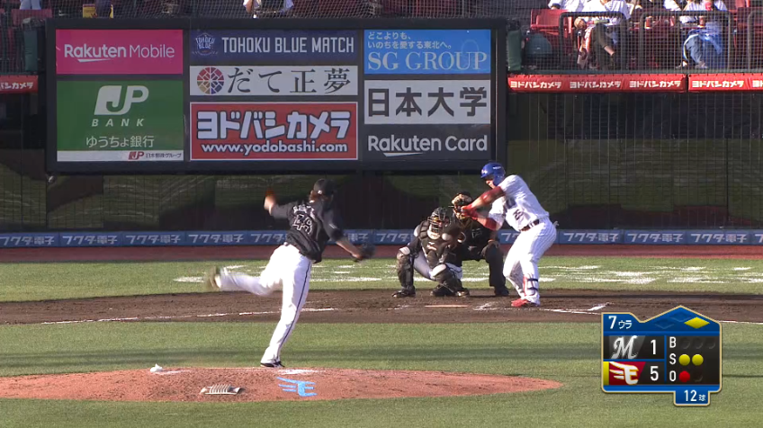 7回裏・M中村稔 3球勝負!! キレのある直球で見逃し三振!!
