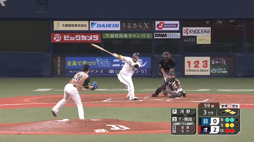 3回裏・F河野 ピンチを凌いだ!! B T-岡田から空振り三振!!