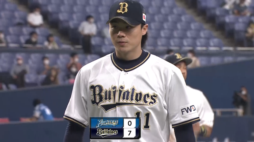 7回表・B山崎福 セカンドゴロで7回無失点の好投を締めくくる!!