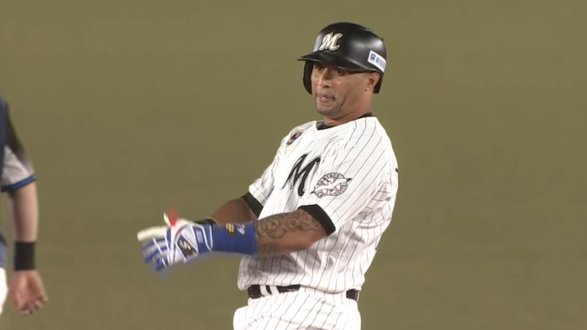 1回裏・Mマーティン 復帰後初打席でフェンス直撃の先制タイムリー2ベースヒットを放つ!!
