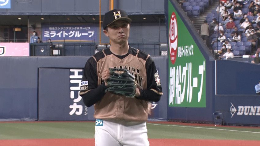 5回裏・F上沢 ランナーを出すも無失点で切り抜け、5回まで1失点の好投!!