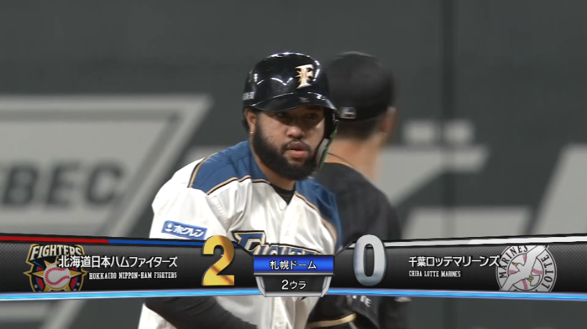 2回裏・F R.ロドリゲス タイムリー2ベースヒットを放ち、1点を加える!!