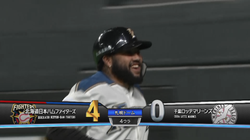 4回裏・F R.ロドリゲス レフトスタンドへのホームランを放つ!!