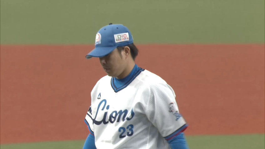 6回表・L公文 空振り三振を奪い3者凡退に抑える!!