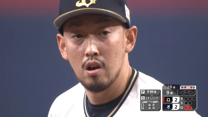 9回表・B平野佳 ベテランの風格!! 最終回を3者凡退に抑える!!