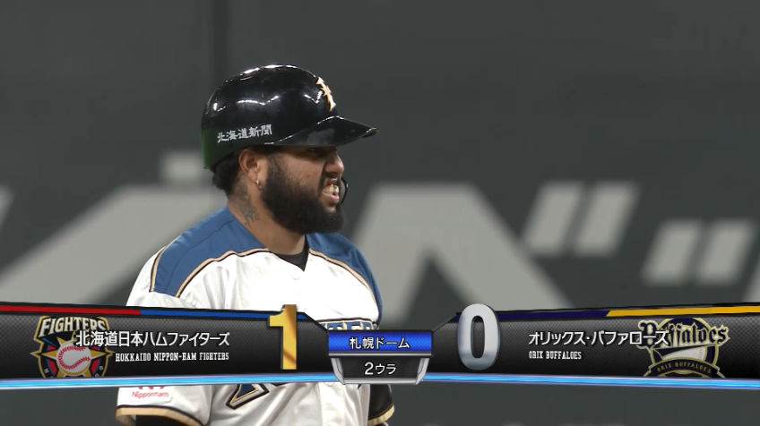2回裏・F R.ロドリゲス 先制打となる三塁線へのヒットを放つ!!