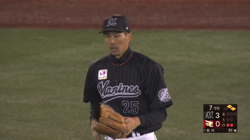 7回裏・M岡大海 左中間への深い当たりをスライディングキャッチ!!