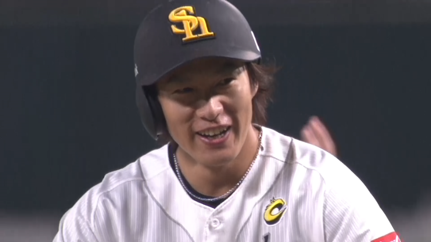 5回裏・H柳田悠岐  2点タイムリーヒットで勝ち越しに成功!!