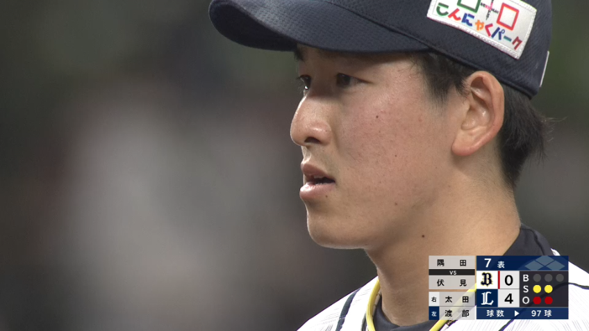 7回表・L隅田知一郎 最後は空振り三振を奪い、プロ初登板で7回1安打5奪三振無失点の好投を見せる!!