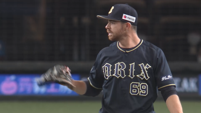 7回裏・Bビドル 来日初登板で空振り三振を奪う!!