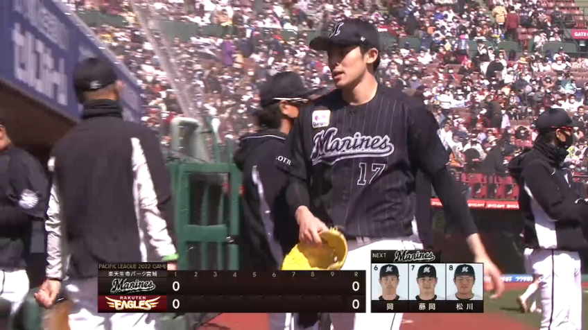 1回裏・M佐々木朗希 初回3者連続三振を奪う!!