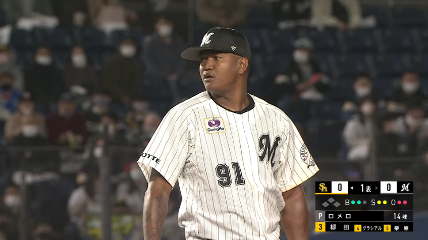 1回表・Mロメロ 最高の立ち上がり!! 3者連続空振り三振を奪う!!