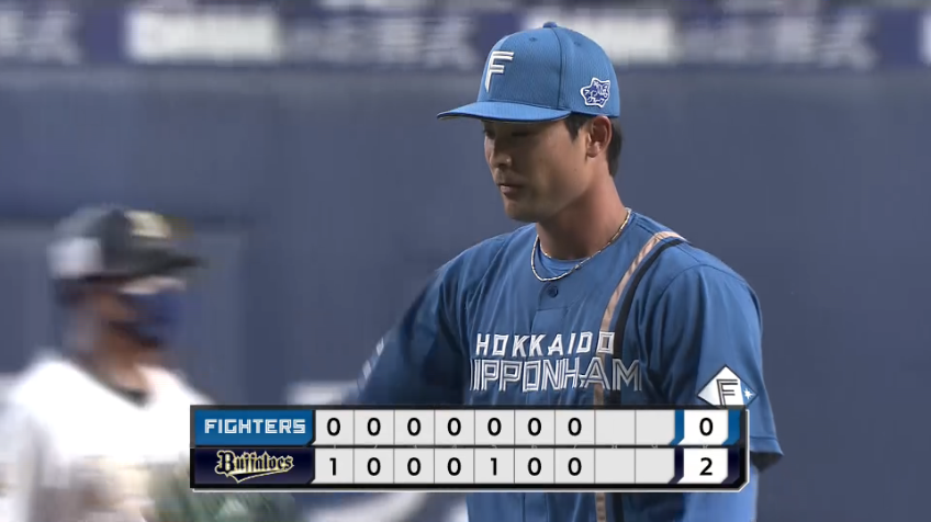 7回裏・F上原健太 最後は3球三振をとり、3者凡退に抑える好リリーフ!!