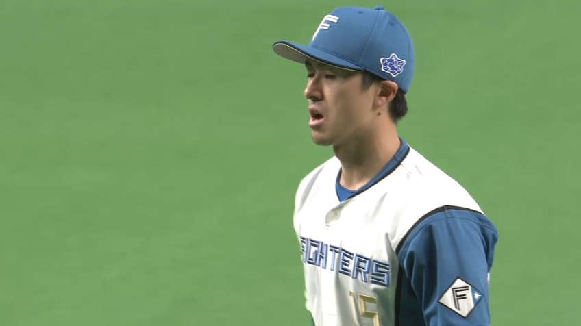 2回表・F上沢直之 ランナー背負うも変化球でピンチを切り抜ける!!