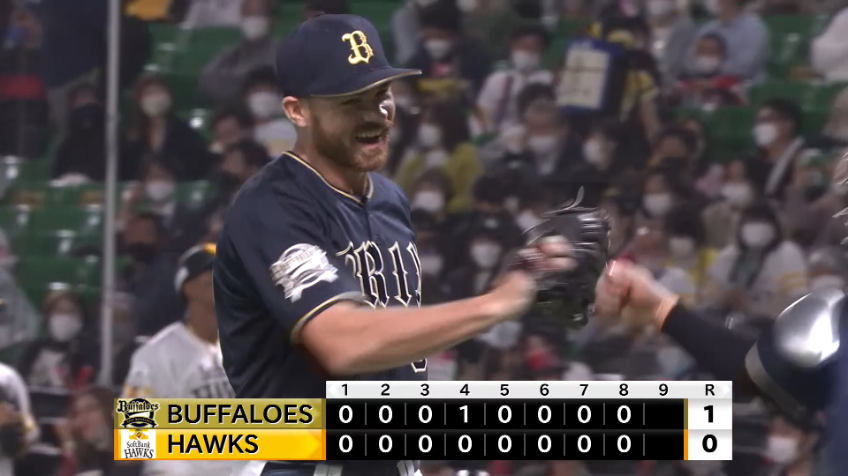 8回裏・Bビドル 8回を僅か5球で抑える好投を見せる!!