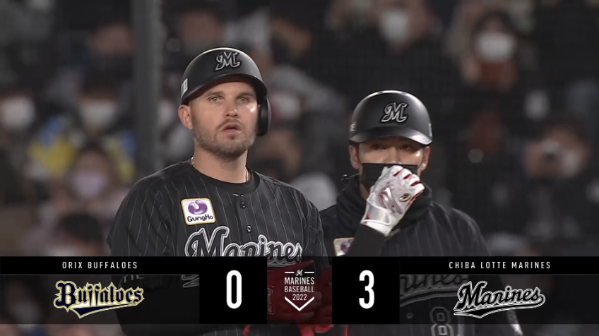 8回裏・Mレアード 終盤に貴重な追加点!! センター前へタイムリーヒットを放つ!!