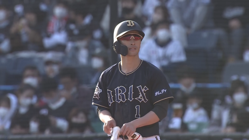 8回表・B福田周平 満塁の場面でセンターへタイムリーヒットを放ち、貴重な追加点をあげる!!