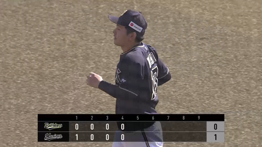 4回裏・B宮城大弥 ピンチを背負うも三振で切り抜ける!!