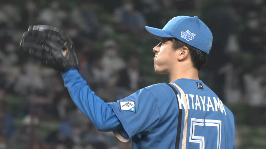 9回裏・F北山亘基 プロ初セーブ!! 最終回を3者連続三振に抑えて勝利!!