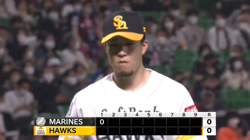 1回表・H千賀滉大 ピンチを招くも、ショートゴロに打ち取って初回を無失点に抑える!!