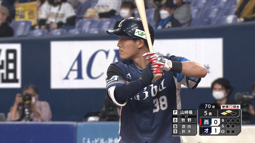 5回表・L牧野翔矢 初球を捉えて同点のタイムリーヒットを放つ!!