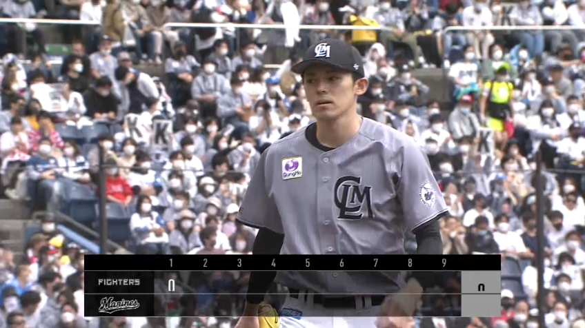 1回表・M佐々木朗希 注目の立ち上がりは2者連続三振を含む3者凡退に抑える!!