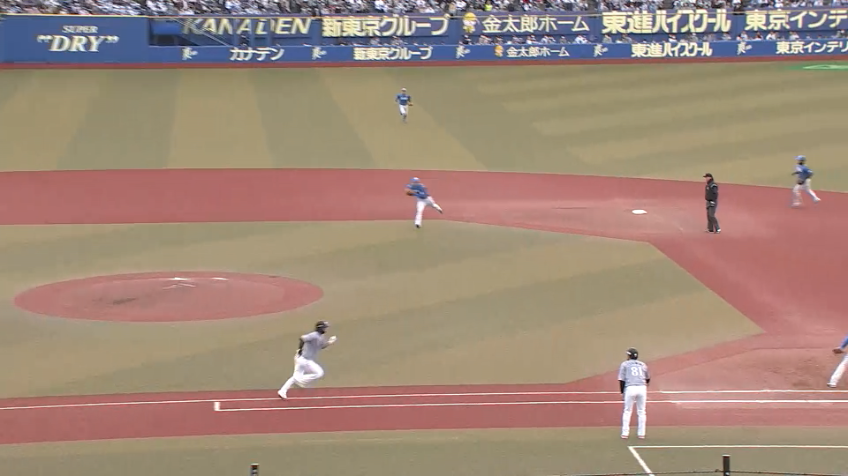 4回裏・F石井一成 2アウト2塁のピンチを救うファインプレー!!