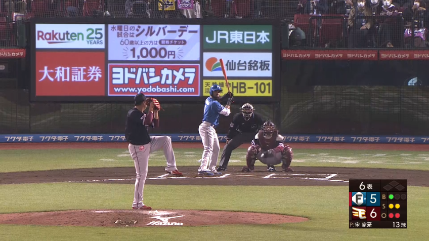 6回表・E宋家豪 3者連続三振でテンポよくアウトを取る!!