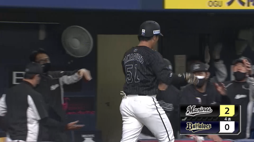 4回表・M山口航輝 センターへの特大ホームランで追加点!!