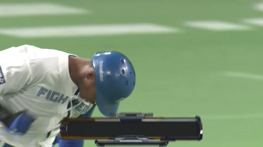 1回裏・F万波中正 打球は豪快にレフトスタンドへ!! 第4号3ランホームラン!!